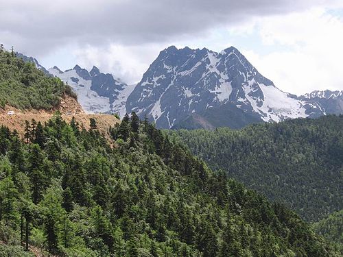 snow topped mountains in the region of Yunnan China