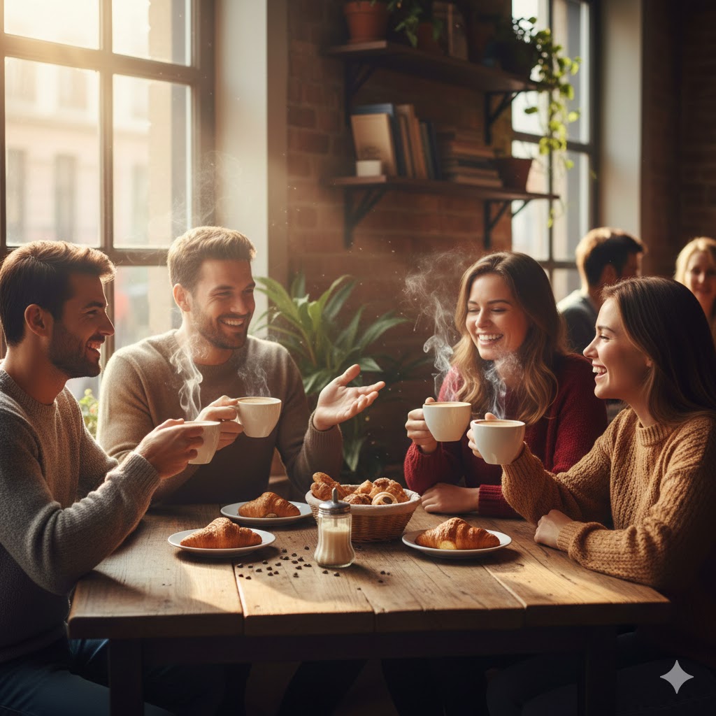 people enjoying a coffee
