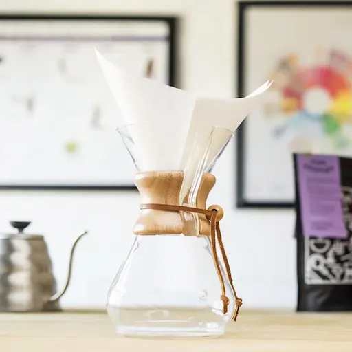 The Chemex coffee brewer, a pour over system