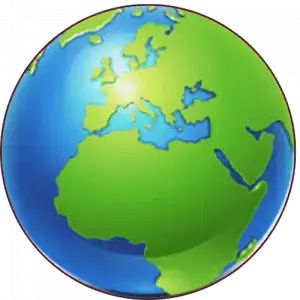 world icon depicting the countries ranking in world production of coffee beans