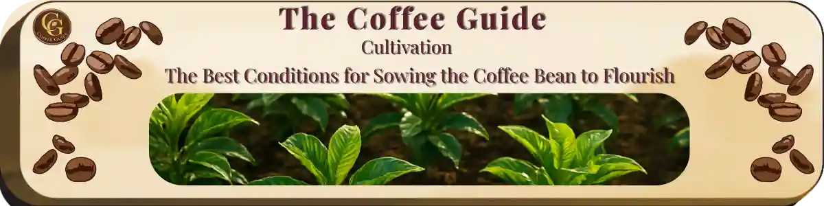 The-Best-Conditions-for-Sowing-the-Coffee-Bean-to-Flourish-Header-showing young coffee seedlingd being weathered outside ready for planting out on the plantation