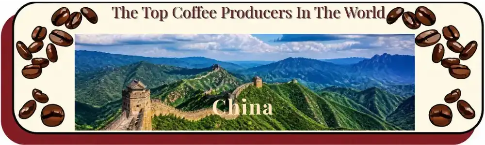 Chinese Coffee producing header with the great wall as a backdrop
