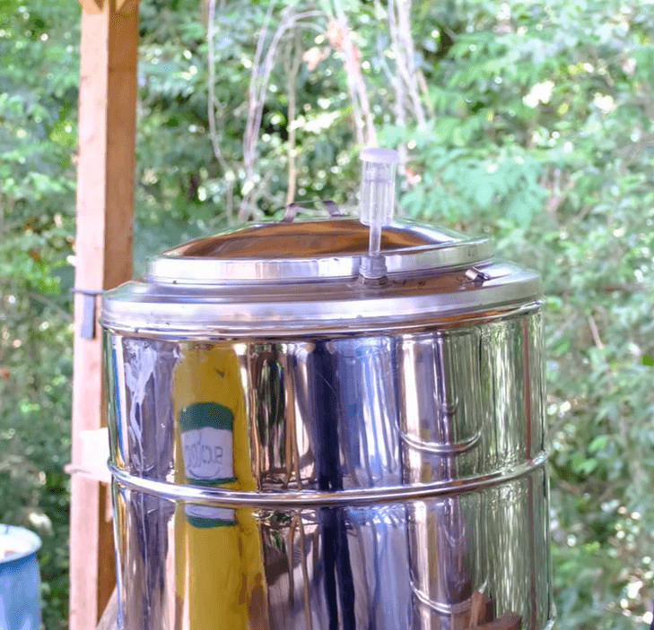 The Anaerobic processing method of the Coffee Bean, showing a pressure tank that ferments the coffee cherries