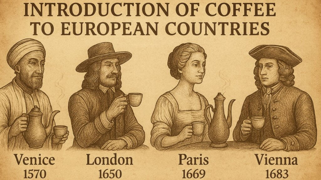 Trace the journey of coffee across Europe. From its arrival in Venice in 1570 to the bustling coffee houses of London, Paris, and Vienna."