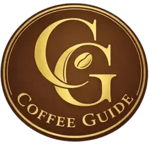 Gold and Brown Coffee Guide Logo