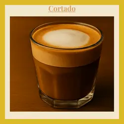 A Cortado is a coffee drink made with equal parts espresso and steamed milk. It’s smooth, balanced, and bold — perfect for those who want the strength of espresso with a mellow finish