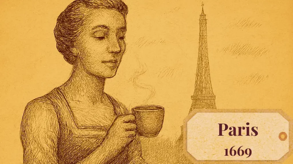 Where coffee met culture. Step into 1686 Paris to see how Café Procope transformed dark roasts into a theater of mirrors, marble, and philosophy.