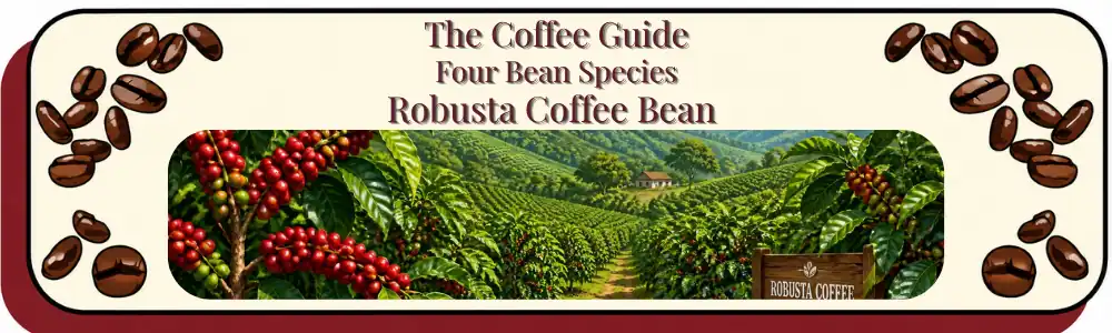 Robusta Coffee Plant header showing rows of robusta coffee plants