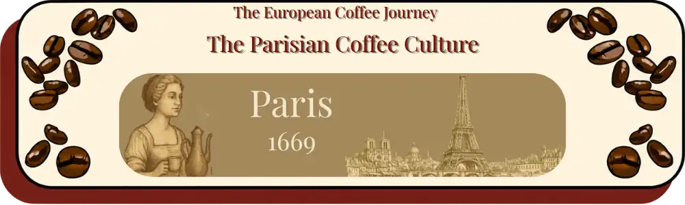 Where coffee met culture. Step into 1686 Paris to see how Café Procope transformed dark roasts into a theater of mirrors, marble, and philosophy.