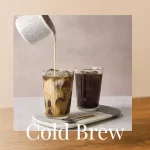 Cold Brewing coffee methos showing two glasses of cold brew coffee poured from a white china jug