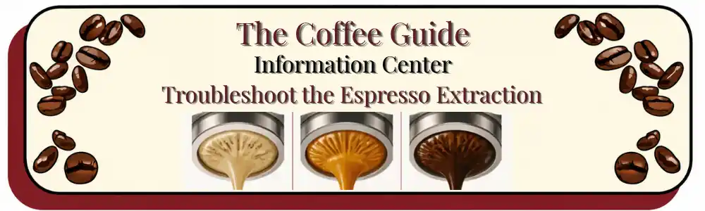 Trobleshooting your espresso extraction diagram showing the 3 stages of extraction under extraction, perfect extraction and over extraction