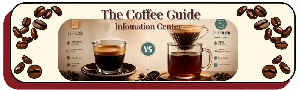 espresso vs drip filer coffee strength